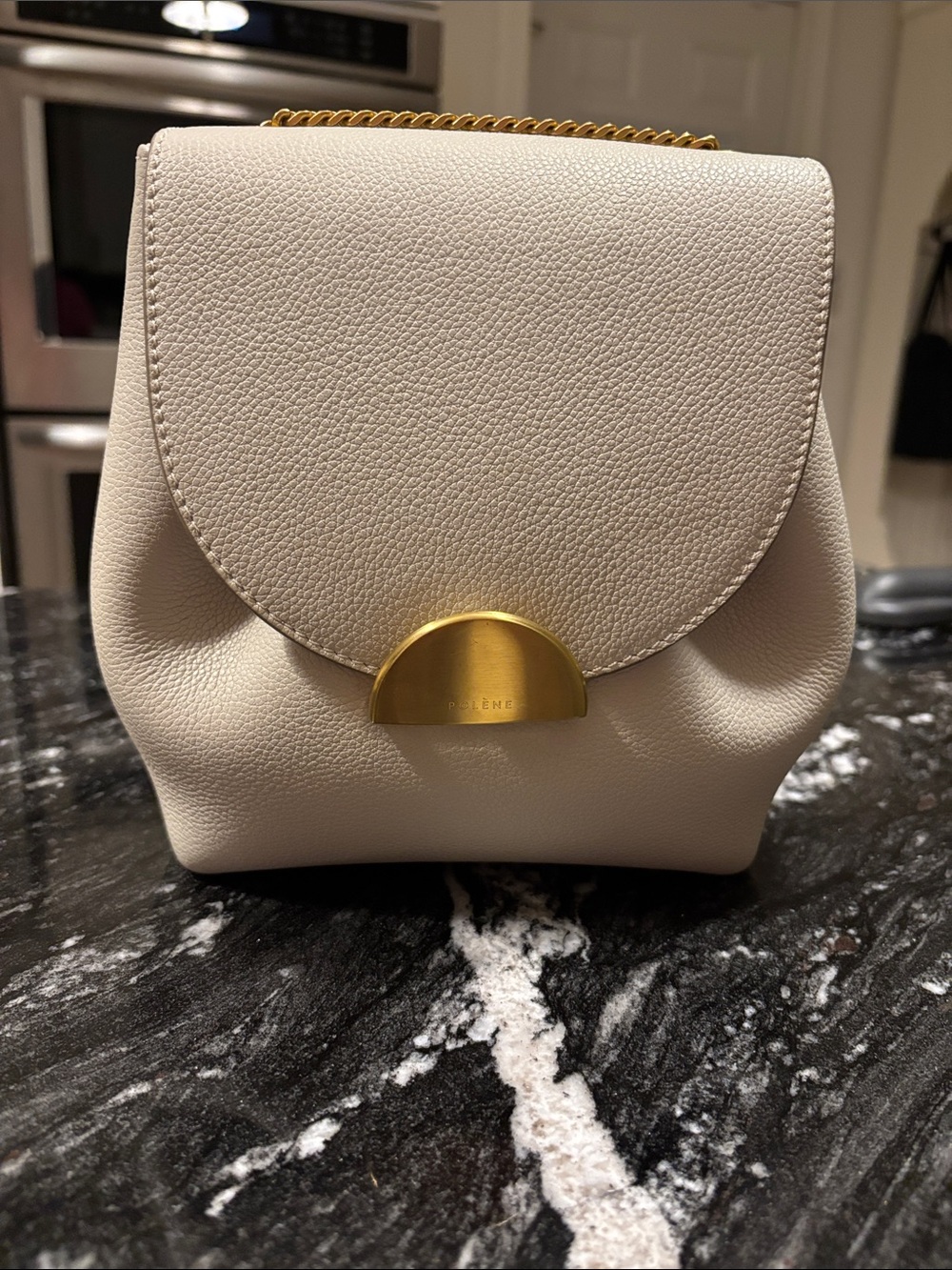 Polene Numero Un Mini in Chalk with Gold Hardware